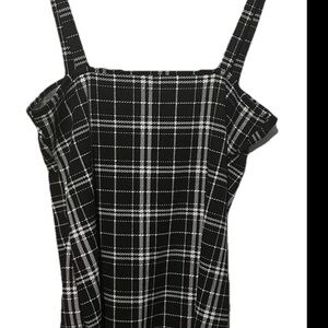 SHEIN Black and White Plaid Mini Dress